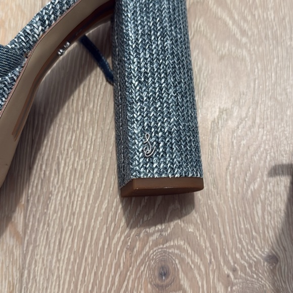 Sam Edelman Womens Kori Blue Denim Buckle Platform Heels Shoes NWT - Picture 11 of 11